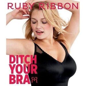 NWT RUBY RIBBON BLACK SHEER FULL SUPPORT CAMI W/ ADJUSTABLE STRAPS Size 46